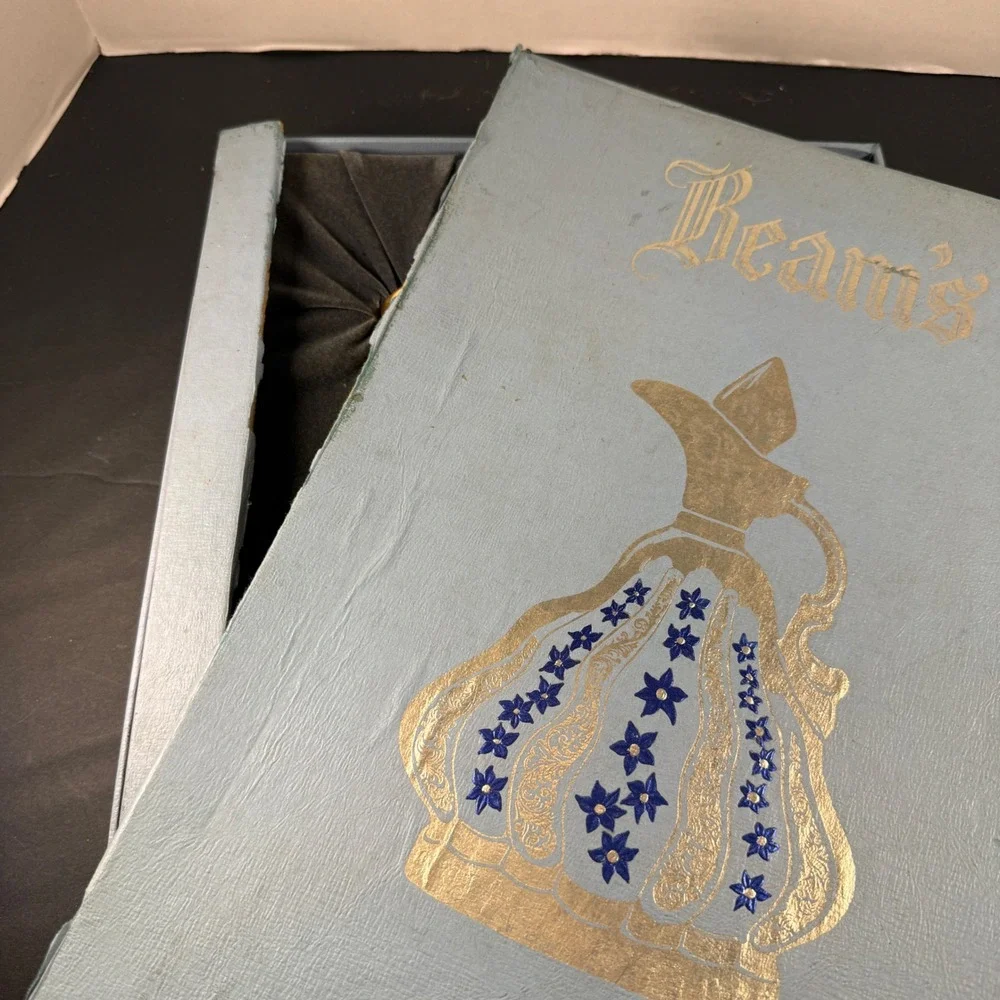 Vintage Jim Beam Decanter 155 Months Old Regal China Blue Floral Gold With Box